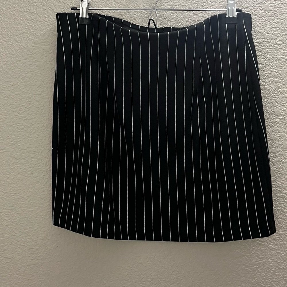 Black and White Striped Skirt